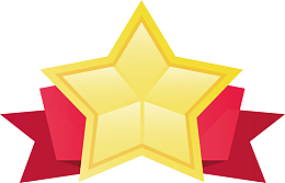 金色五角星得奖徽章