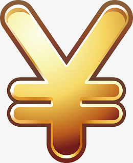 卡通金色金钱符号图