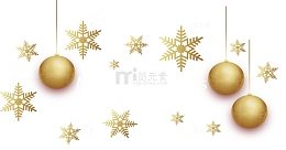 金色圣诞球雪花挂饰