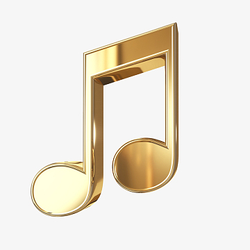 3d金色音符插画