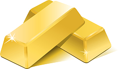 2块黄金条矢量