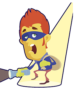 拿着手电盗窃的人被发现