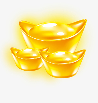 手绘闪闪发光金元宝