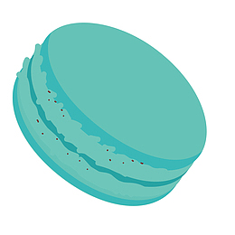 手绘蓝色马卡龙装饰