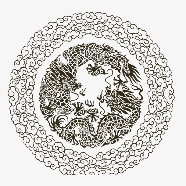 龙花纹素材图片