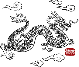 黑白线条中国风的龙