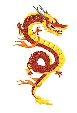 手绘插画二月二龙抬头舞龙插图