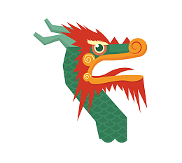 二月二龙抬头卡通装饰中国龙海报