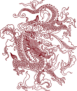 带龙的图案矢量