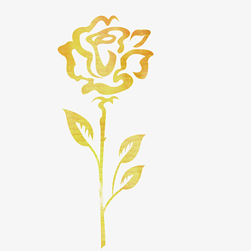 手绘金色玫瑰花设计