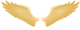展开的矢量卡通金色翅膀