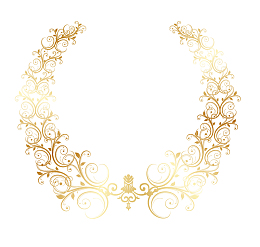 金色树叶花卉边框花环