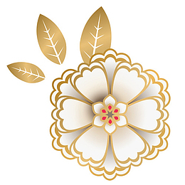 金色质感装饰唯美花卉设计图