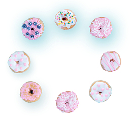 免抠彩色马卡龙饼干装饰