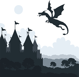 童话故事恶龙和城堡