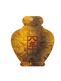 黄色手绘龙纹酒坛