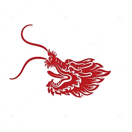 精致红色龙头图腾