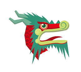 二月二龙抬头卡通装饰中国龙海报