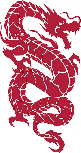 粉色矢量吼叫的神话龙