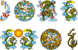 古典龙插画素材矢量