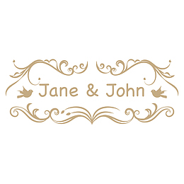 金色复古小鸟花纹边框