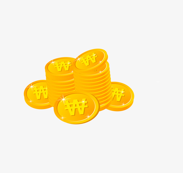 一堆金色硬币简图