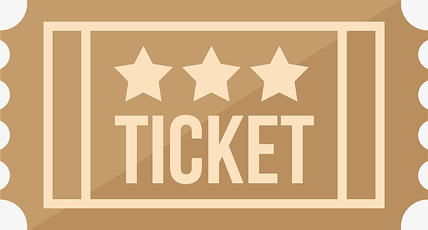 矢量图一张金色门票