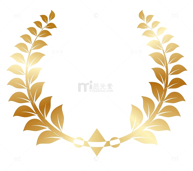 金色树叶装饰边框花环