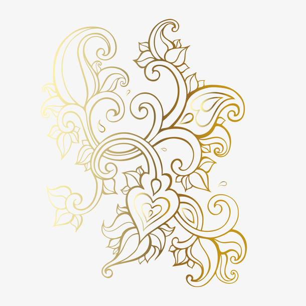 金色渐变花纹矢量图免抠素材免费下载_觅元素51yuansu.com