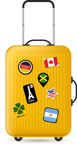 金色卡通优质拉杆箱