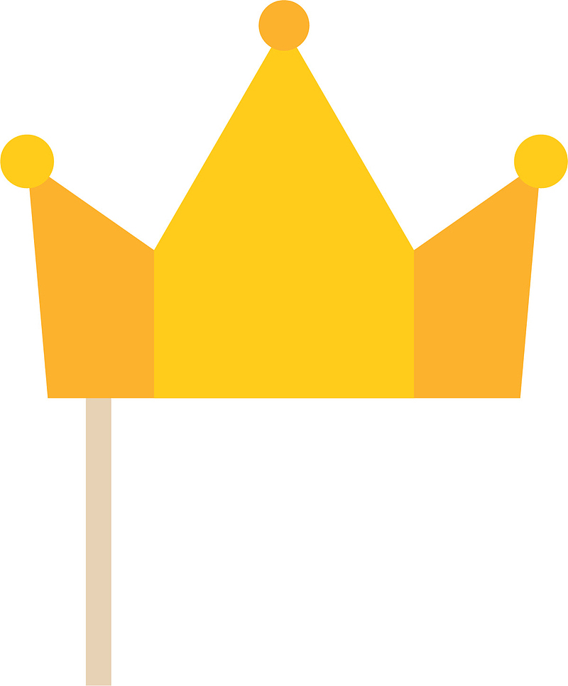 黄色扁平皇冠面具