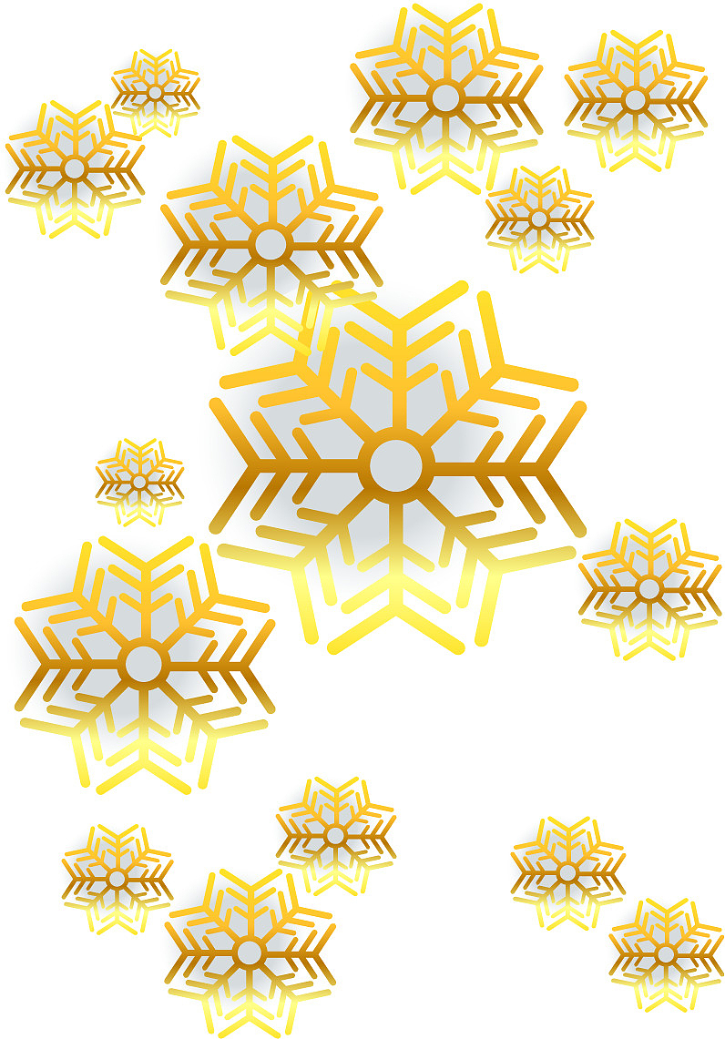 金色雪花冬季装饰图