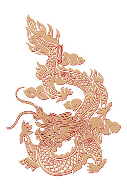 金色大龙浮雕贴纸免抠