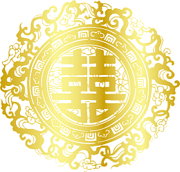 金色闪耀双喜剪纸