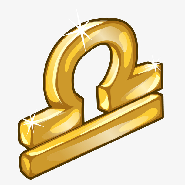 金色立体天秤座符文素材免费下载_觅元素