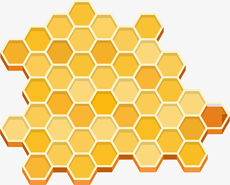 卡通金色蜂窝免抠图