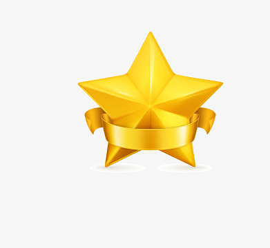 卡通金色五角星素材_卡通金色五角星图片元素-觅元素