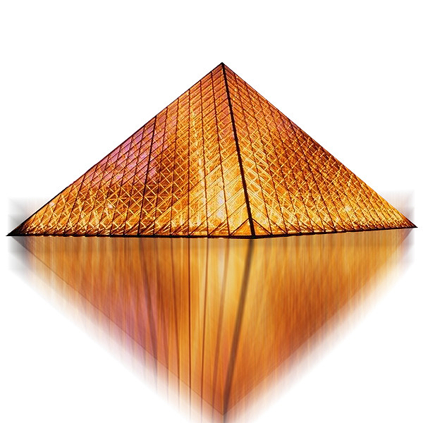卢浮宫金色奢华金字塔免扣元素