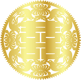 金色中国风双喜剪纸