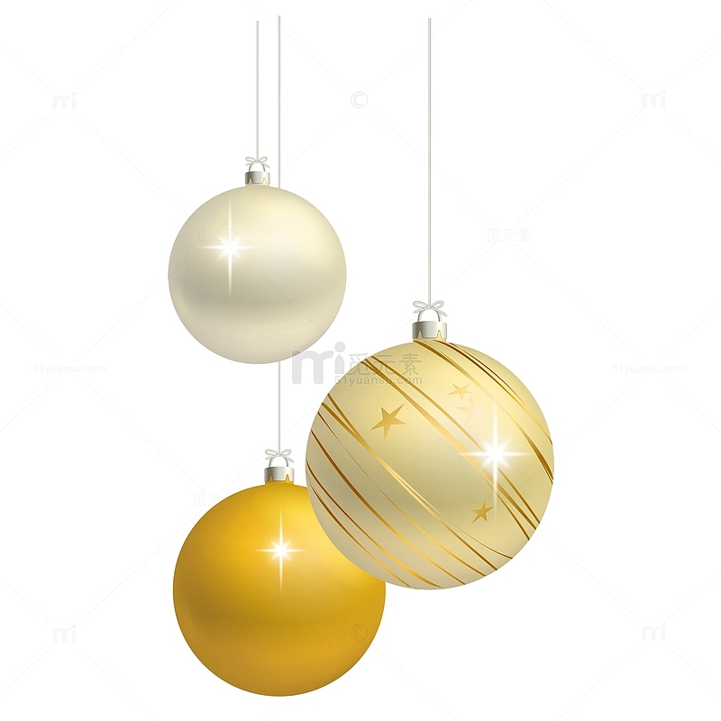 金色圣诞节装饰吊球