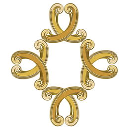 高端金色十字形花纹