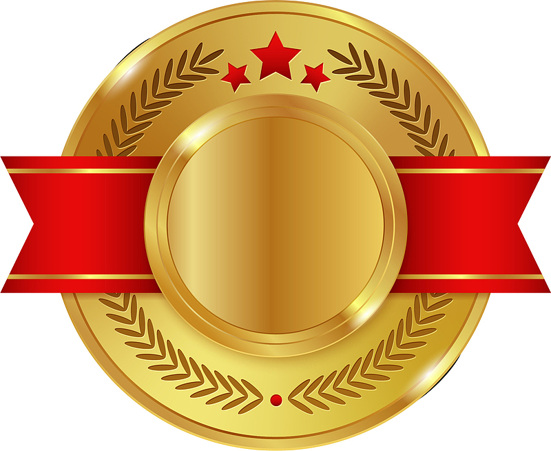 建军节中国金色徽章