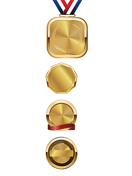 金色奖牌元素