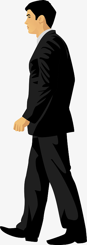 矢量穿黑色西服的男人背影图