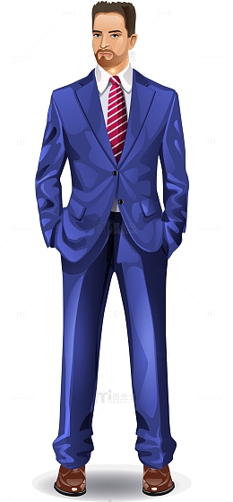 穿蓝色西装的男人素材图