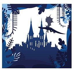 蓝色飞过城堡的恶龙