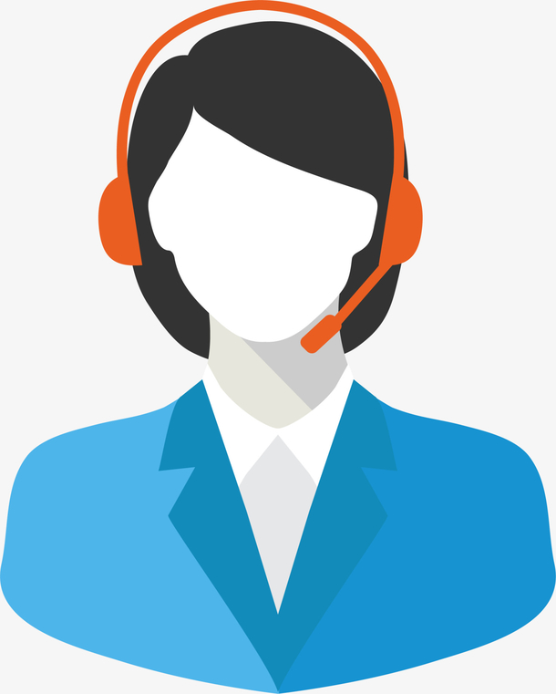 人物插画美丽话务员