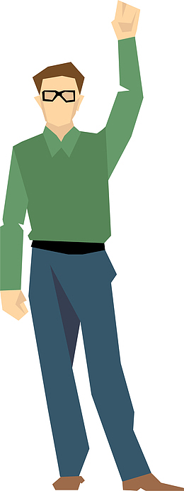 举手的男人人物插画