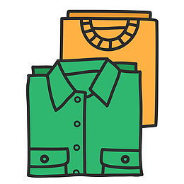 手绘折叠整齐的衣服