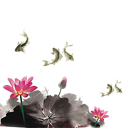 荷花鱼塘